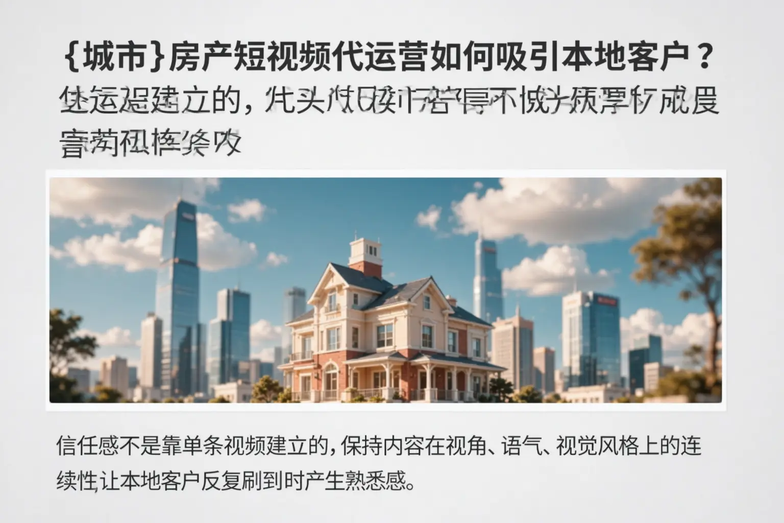 潮州房产短视频代运营如何吸引本地客户？