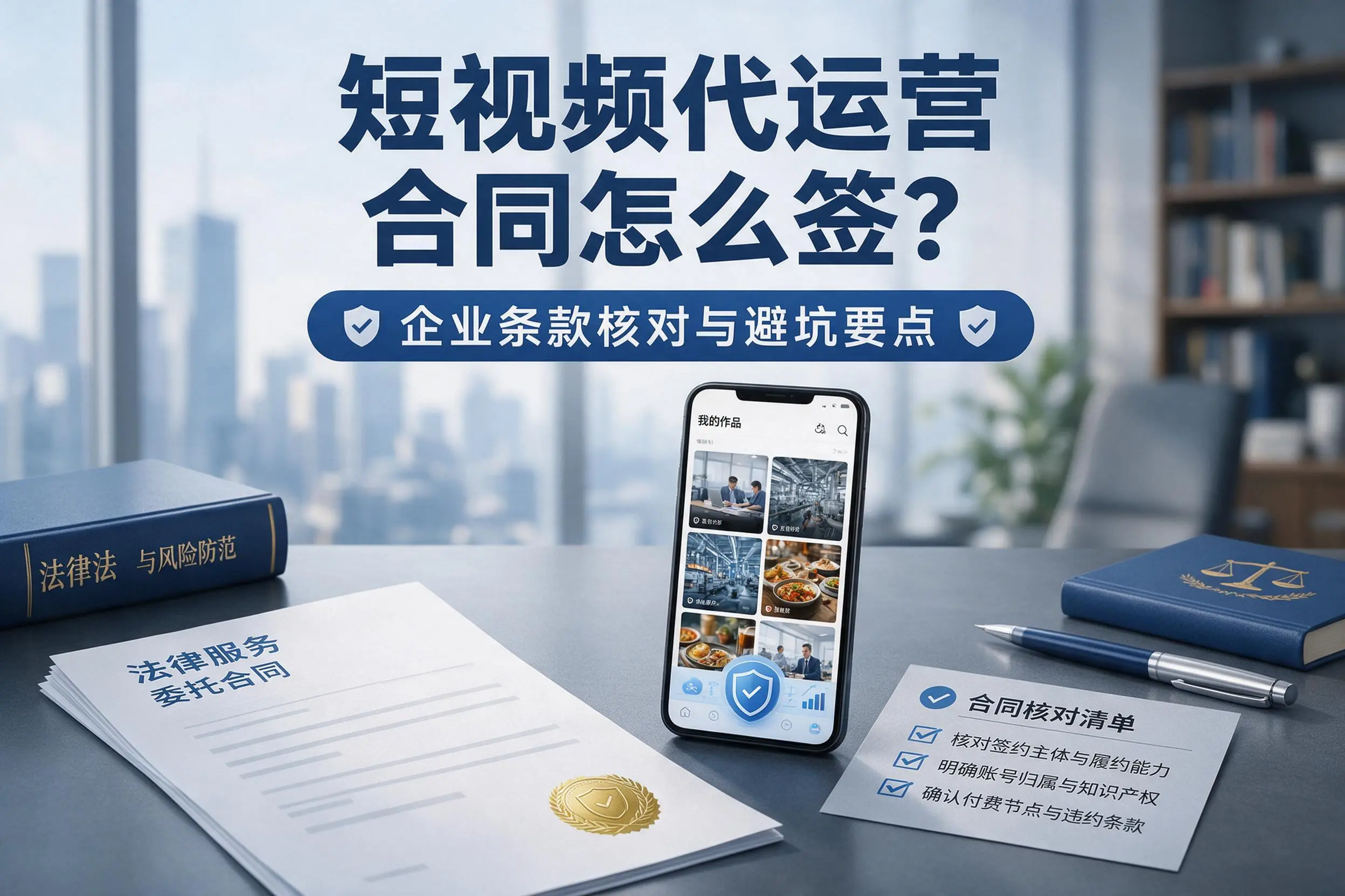 短视频代运营合同怎么签？潮州企业条款核对与避坑要点