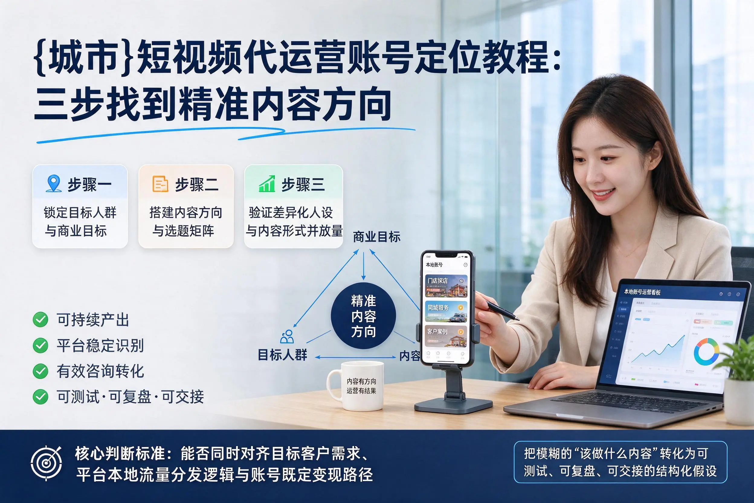 潮州短视频代运营账号定位教程：三步找到精准内容方向