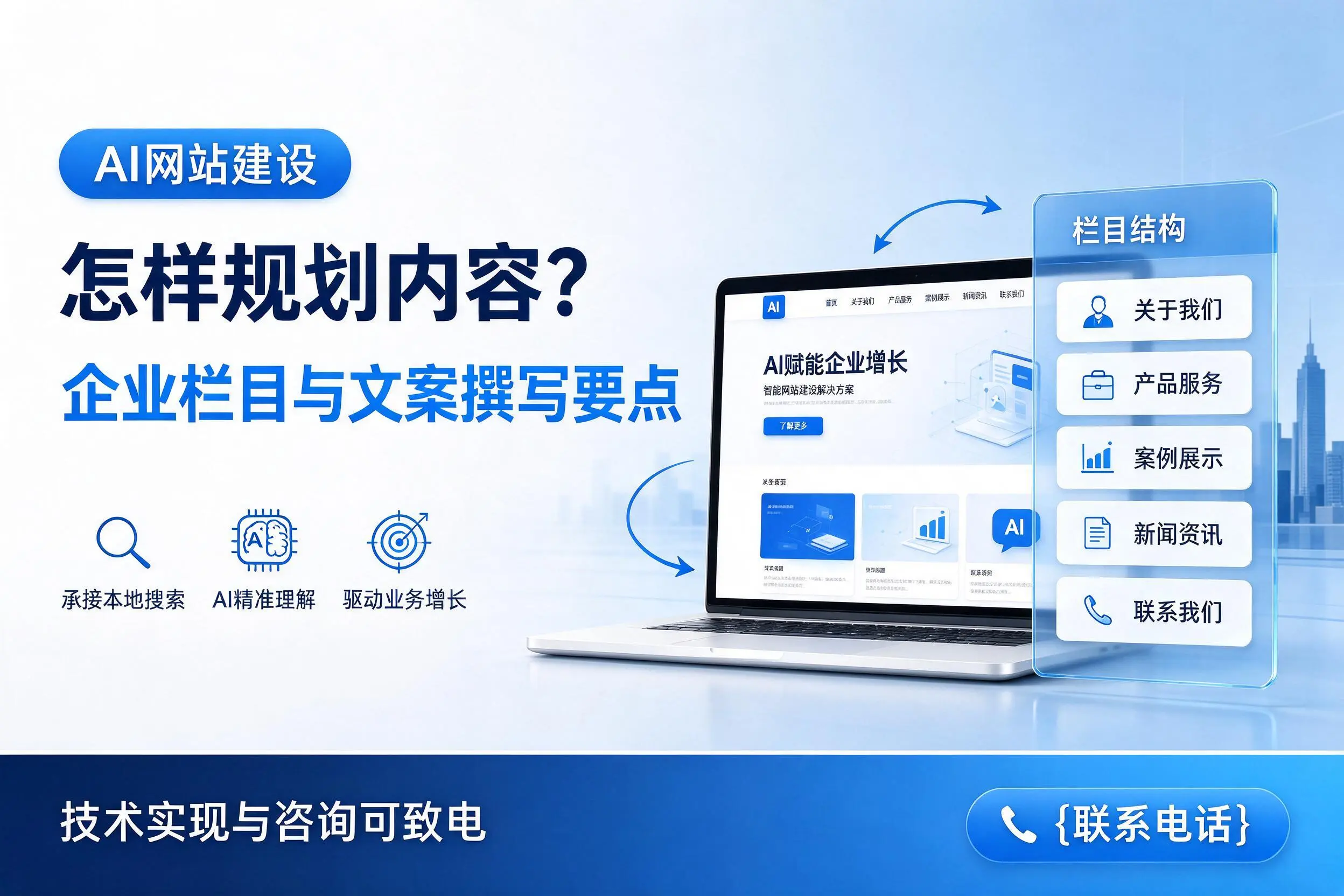 AI网站建设怎样规划内容?潮州企业栏目与文案撰写要点