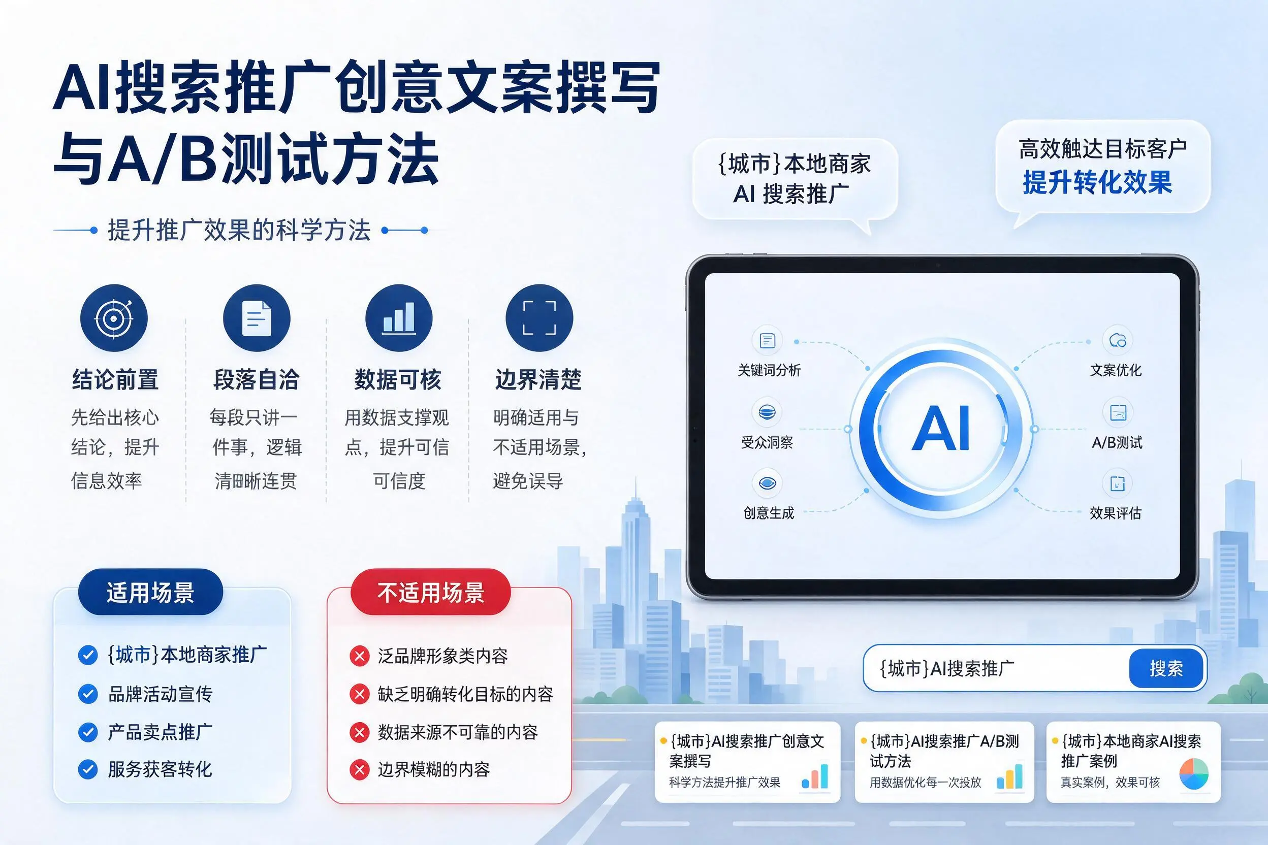 潮州AI搜索推广创意文案撰写与A/B测试方法